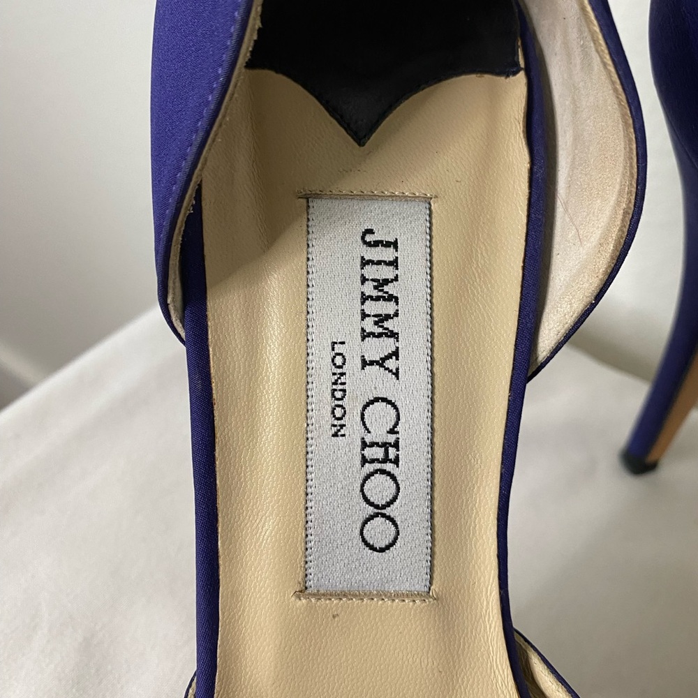 Jimmy Choo Embellished Satin Pumps blue/purple closed toe size 40 - Picture 4 of 14